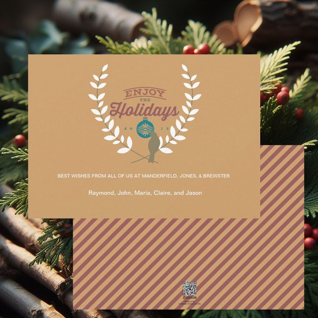 Tarjeta corporativa Laurel Bird Holidays 2015 (Subido por el creador)