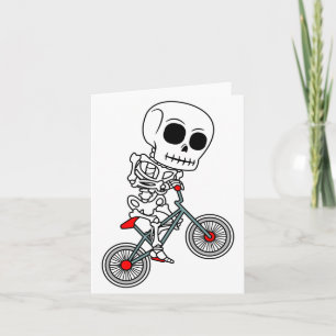 Tarjeta Corredor Bmx Esqueleto Estilo Halloween Carreras F