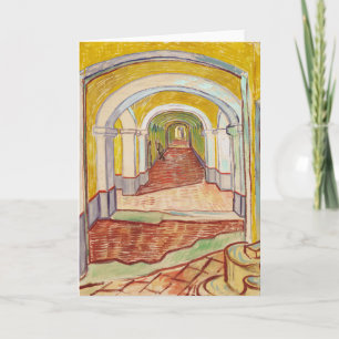 Tarjeta Corredor en el asilo (por Vincent van Gogh)