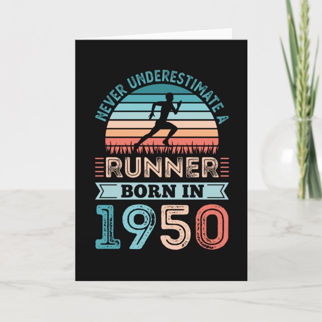 Tarjeta Corredora nacida en 1950 70th Birthday Gift Runnin (Anverso)