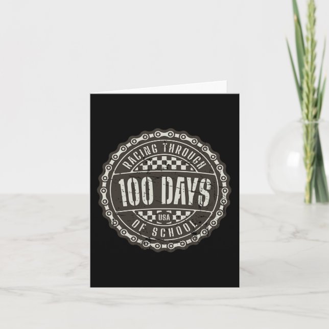 Tarjeta Corriendo a través de 100 días de escuela - Dir de (Anverso)