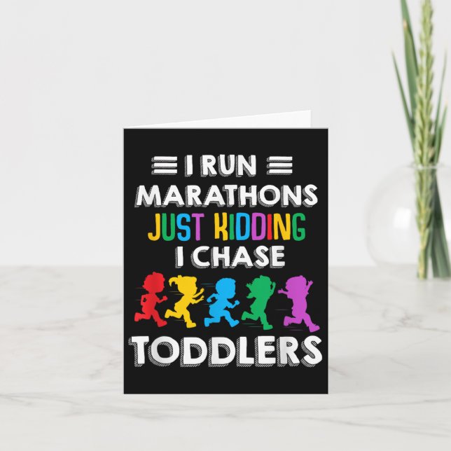 Tarjeta Corro Maratón Solo Secuestrando A Los Pequeños Que (Anverso)