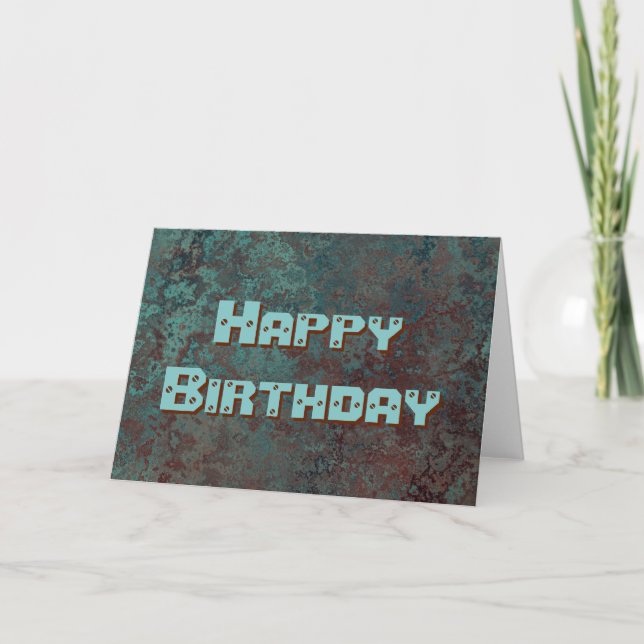 Tarjeta Corrosión "Cobre" imprimir Feliz Cumpleaños (Anverso)