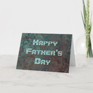 Tarjeta Corrosión "Cobre" imprimir Feliz Día del Padre tex