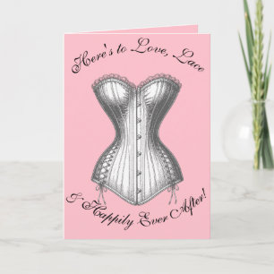Tarjeta Corsé de moda artística nupcial vintage