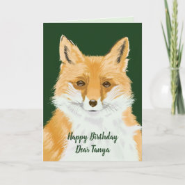 Tarjeta Corte Little Red Fox - transparente en verde.