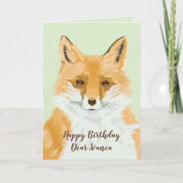 Tarjeta Corte Little Red Fox - transparente en verde.