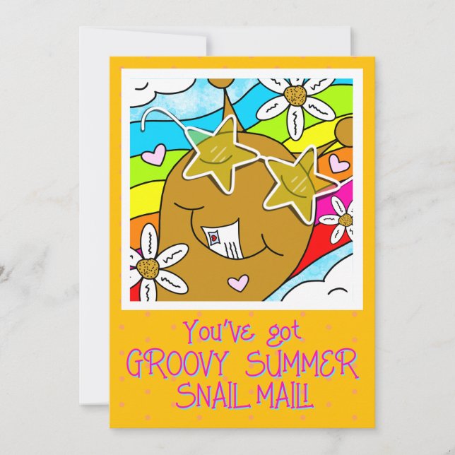 Tarjeta Corte Snail Groovy Summer Mail Saludo (Anverso)