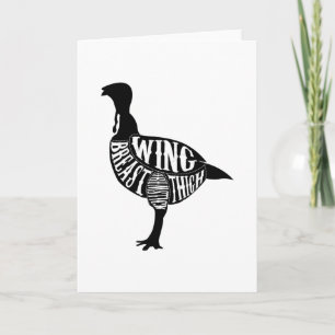 Tarjeta Cortes de carne de pavo carnicero