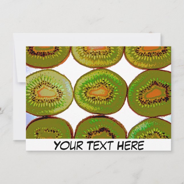 Tarjeta Cortes de fruta kiwi personalizables (Anverso)