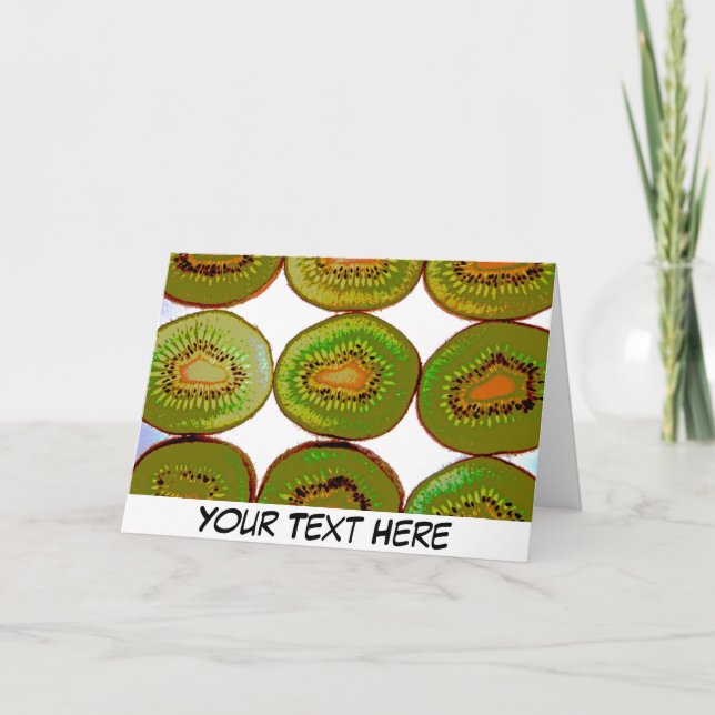 Tarjeta Cortes de fruta kiwi personalizables (Anverso)