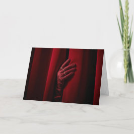 Tarjeta Cortina del Teatro Red Velvet con Mano Enguantada 