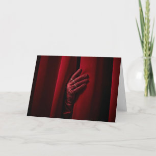 Tarjeta Cortina del Teatro Red Velvet con Mano Enguantada