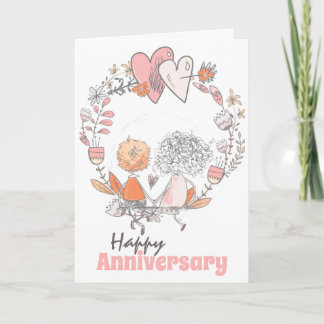 Tarjeta Cortos corazones florales y románticos