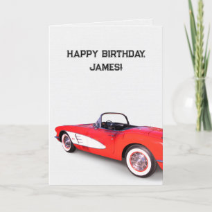 Tarjeta Corvette rojo y blanco de 1960