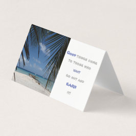 Tarjeta ¡Cosas buenas llegan a los que salen y se ganan!