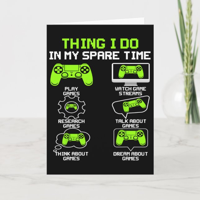 Tarjeta Cosas divertidas de juego que hago en mi juego de  (Anverso)