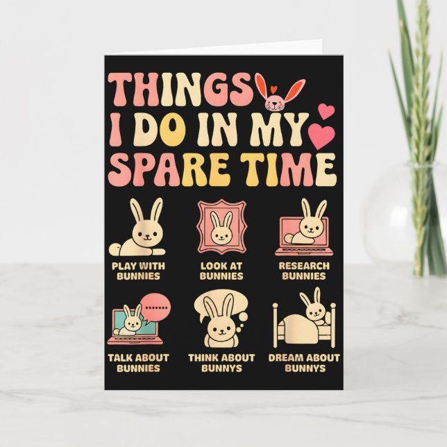 Tarjeta Cosas Divertidas Que Hago En Mi Tiempo Libre Conej (Anverso)