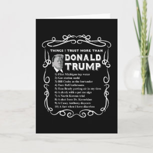Tarjeta Cosas en las que confío más que en Donald Trump An