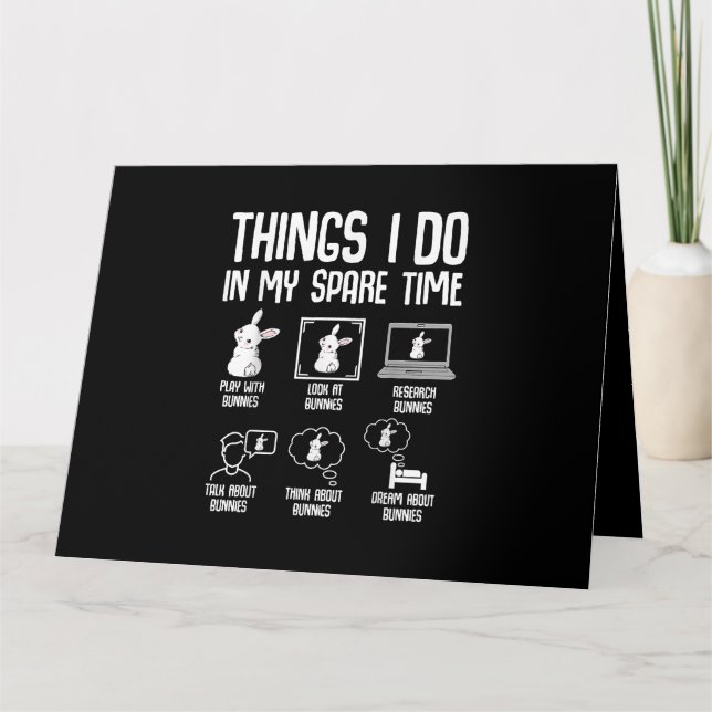 Tarjeta Cosas Que Hago En Mi Tiempo Libre Conejo (Anverso)