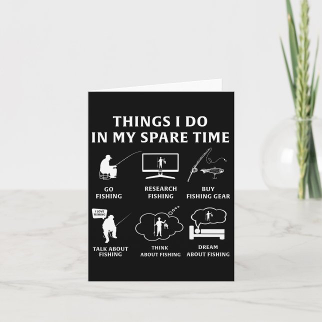 Tarjeta Cosas Que Hago En Mi Tiempo Libre Pescando Gracios (Anverso)