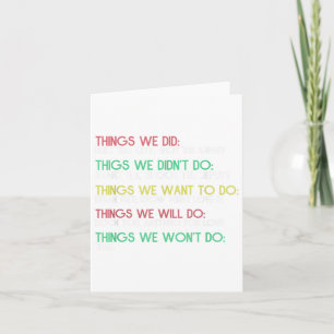 Tarjeta Cosas que hicimos cosas que no hicimos cita reflex