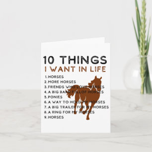 Tarjeta Cosas Que Quiero En Mi Vida Caballos Más Caballos