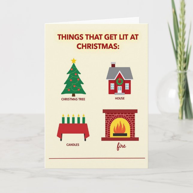 Tarjeta Cosas Que Se Encienden En Navidad (Anverso)