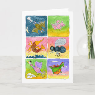 Tarjeta Cosas que vuelan:  Saludos generales