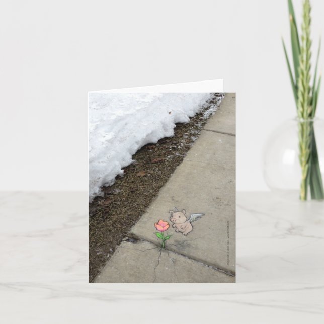 Tarjeta cosas tan improbables como la primavera (Anverso)