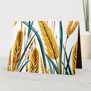 Tarjeta Cosecha Armonía: Un Patrón de Trigo en un Lienzo B