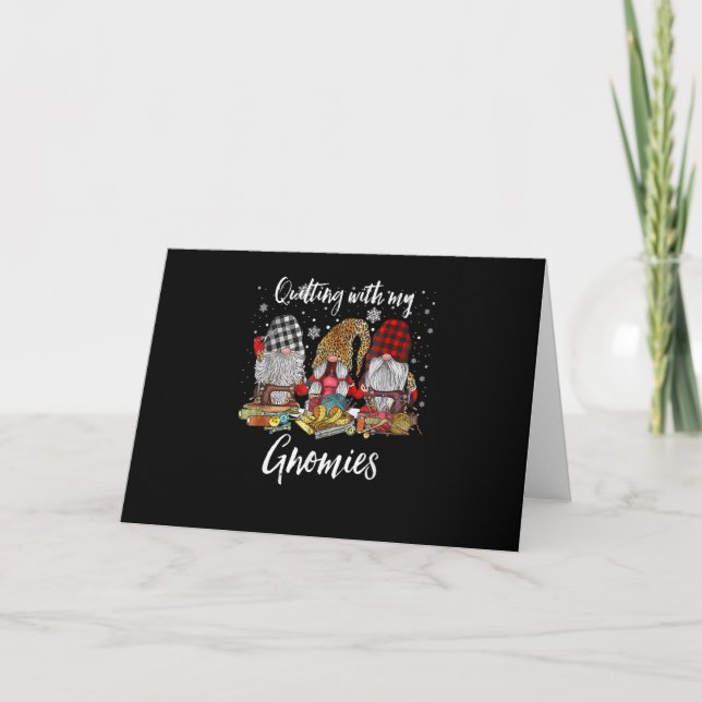 Tarjeta Cosecha Con Mis Gnomies Gnomos De Navidad Fiesta (Anverso)