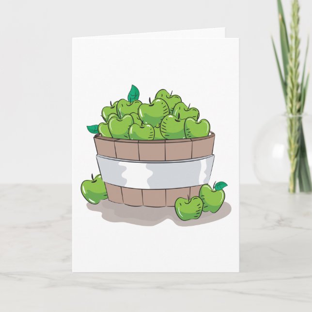 Tarjeta Cosecha de barril de manzana verde fresca Granny S (Anverso)