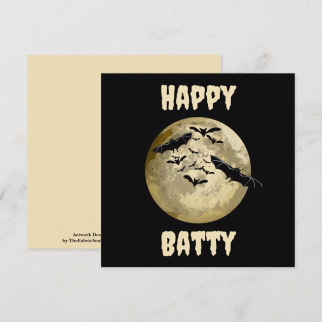 Tarjeta Cosecha De Halloween Luna Completa Y Vuelos Noctur (Anverso / Reverso)