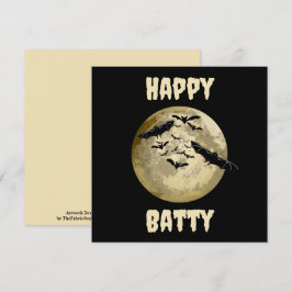 Tarjeta Cosecha De Halloween Luna Completa Y Vuelos Noctur