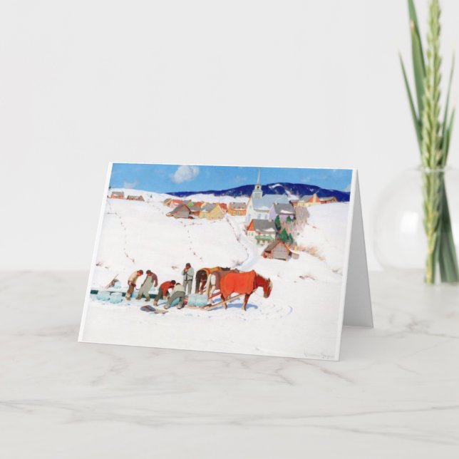 Tarjeta Cosecha de hielo 1935 , Clarence Gagnon (Anverso)