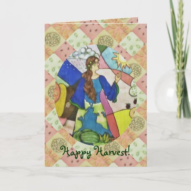 Tarjeta Cosecha de la comida de la abundancia de Gaia (Anverso)