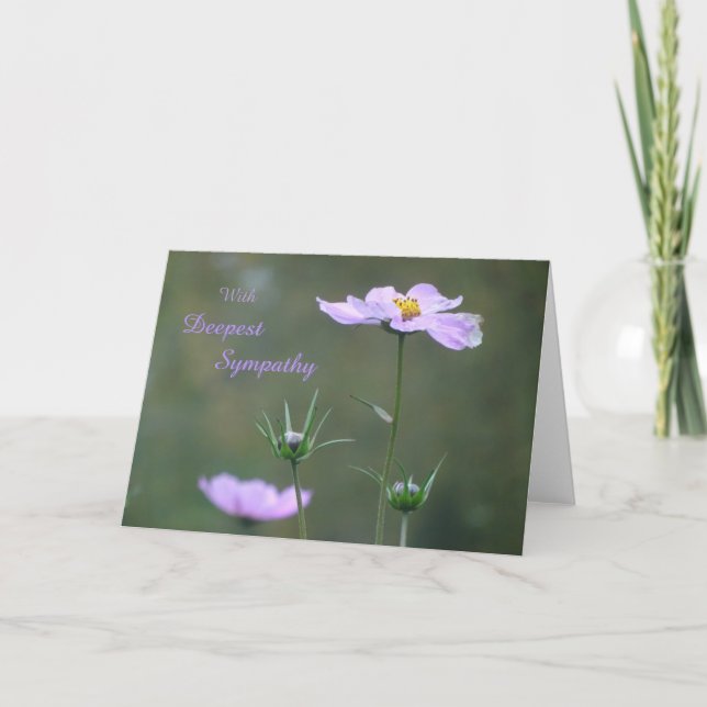 Tarjeta Cosmea, Wild Autumn Flowers Sympathy Grepathy Card (Anverso)
