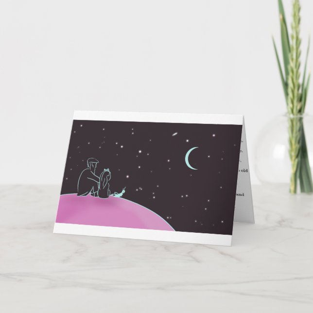 Tarjeta cósmica infantil interna y mensaje de empo (Anverso)