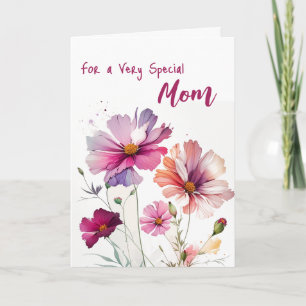 Tarjeta Cosmos de flores del Día de la Madre Especial