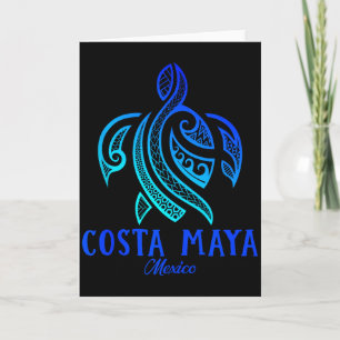 Tarjeta Costa Maya México Tortuga Marina Tie Dye Hibiscus 
