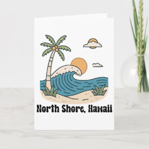 Tarjeta Costa Norte de Oahu Hawái Recuerdo de Surf Hawaian