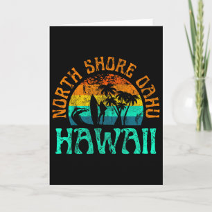 Tarjeta Costa Norte Oahu Hawaii Playa de Surf Surfista Ola