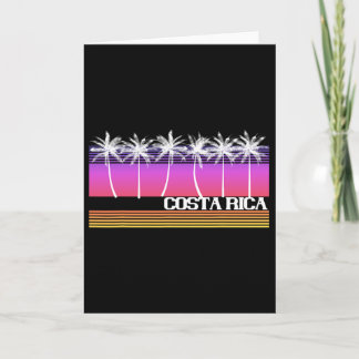 Tarjeta Costa Rica Estilo Retro Isla de Playa Atardecer Vi