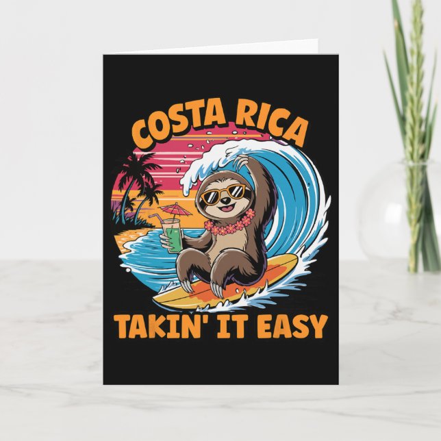 Tarjeta Costa Rican Vida Surfer Tómelo con Calma Costa Ric (Anverso)