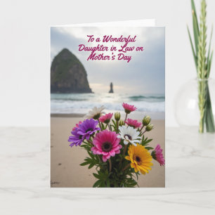 Tarjeta Costera Floral Rayada