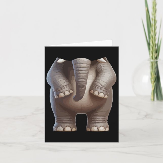 Tarjeta Costuma animal de Halloween Cosplay Elephant Mateo (Anverso)