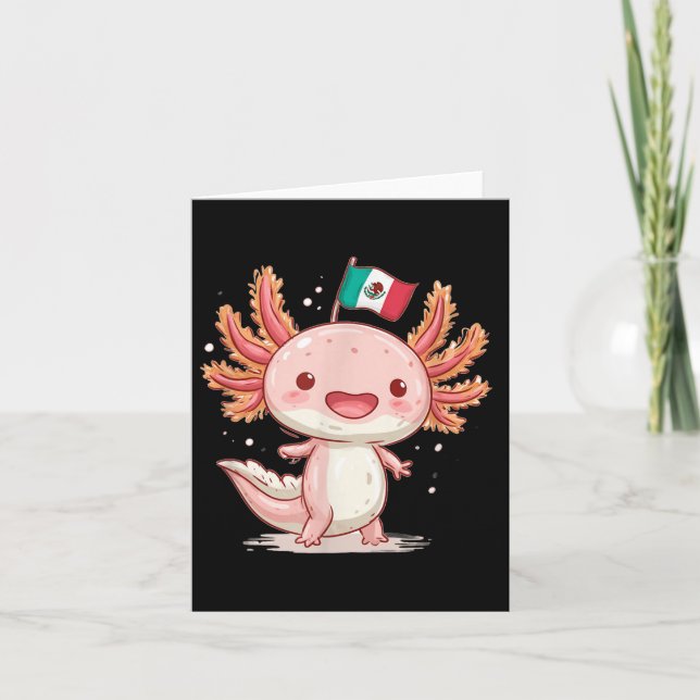 Tarjeta Costuma Axolotl De México Para Niños Y Chicas (Anverso)