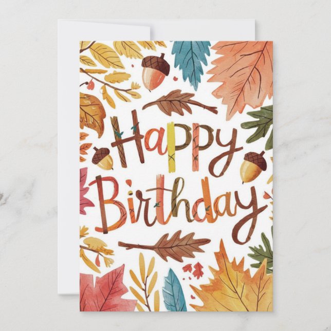 Tarjeta Cosy Dreamy Pumpkin Otoño Fall Feliz cumpleaños (Anverso)