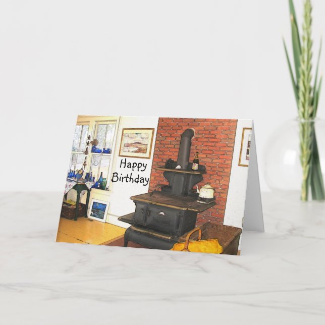 Tarjeta Cosy Wood Stove Farmhouse (Anverso)